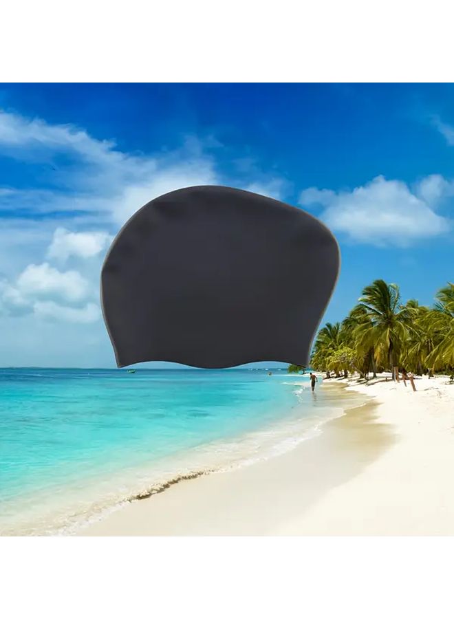 1pc Oversized Silicone Swimming Cap Waterproof Hat For Long Hair Ear Protection - Image 5